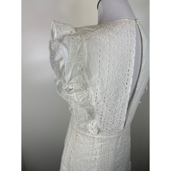 Miss Me White Eyelet and Ruffle Western Mini Dress, Size Small, White - Picture 6 of 13